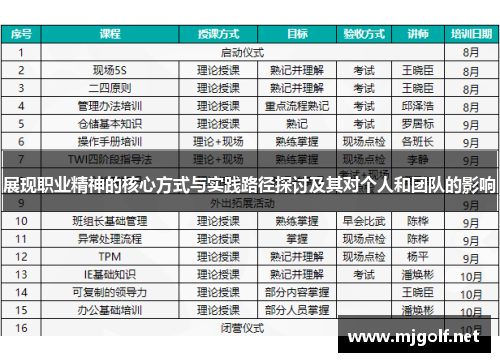 展现职业精神的核心方式与实践路径探讨及其对个人和团队的影响